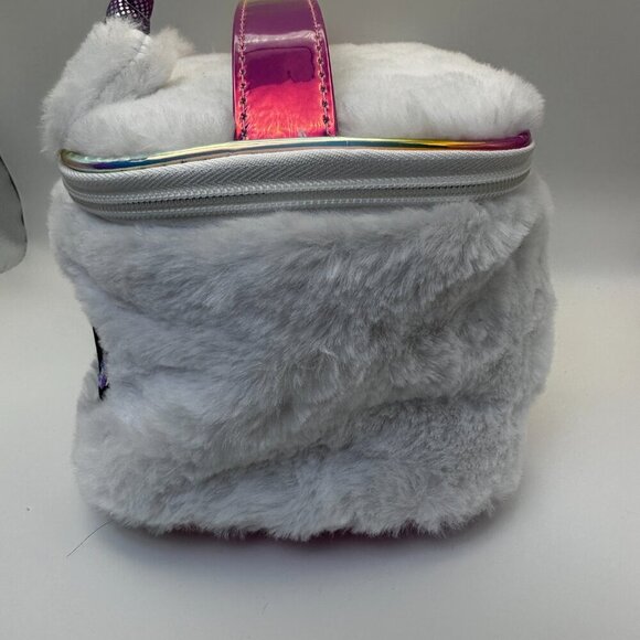 CLAIRE'S PLUSH CATICORN CAT COEMTICS MAKEUP BAG TOTE RAINBOW JEWELRY BOX - Picture 3 of 7